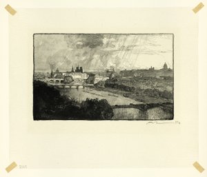 Paris, Viewed from the Pavillon de Flore, plate eleven from Along the Seine and the Boulevards