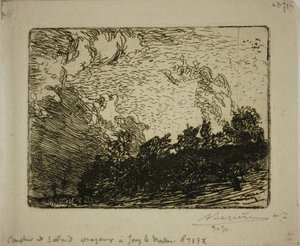 Stormy Sunset, Jouy-le-Moutier by Louis Auguste Lepère