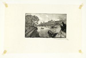 The Louvre, Viewed from the Pont-Neuf, plate thirteen from Along the Seine and the Boulevards
