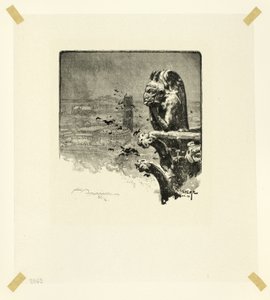 The Vampire of Notre-Dame, plate nine from Along the Seine and the Boulevards by Louis Auguste Lepère