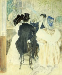 Figures in a Cafe by Louis Auguste Mathieu Legrand