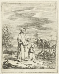 Beggar Woman with Child by a Ditch