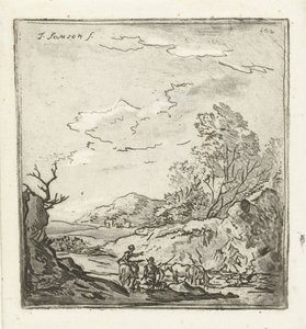 Landscape with Rider and Shepherd by Louis Bernard Coclers