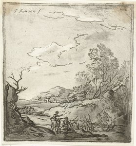 Landscape with Rider and Shepherd by Louis Bernard Coclers