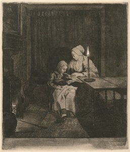 Mother Teaching Her Son