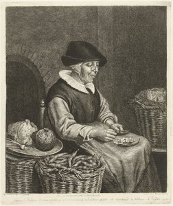 Old Woman Shelling Beans