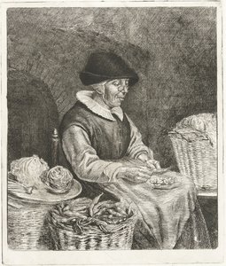 Old Woman Shelling Beans