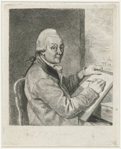 Portrait of the Artist Johannes Janson, Drawing by Louis Bernard Coclers