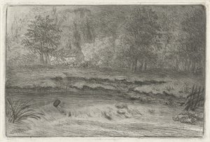 River with Waterfall by Louis Bernard Coclers
