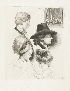 Study Sheet with Portraits of Louis Bernard Coclers and His Family by Louis Bernard Coclers