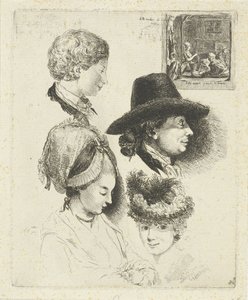 Study Sheet with Portraits of Louis Bernard Coclers and His Family by Louis Bernard Coclers