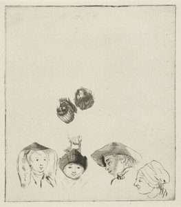 Study Sheet with Six Heads by Louis Bernard Coclers