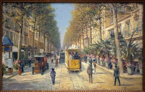 Avenue de la Gare in Nice. Painting by Louis Beroud by Louis Beroud
