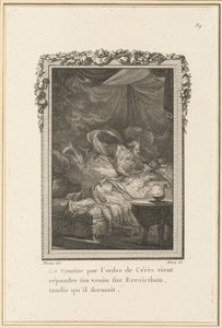 Famine by the Order of Ceres Spreads Its Venom on Eresicthon While He Sleeps by Louis Binet after Jean Michel Moreau