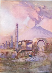 Pompeii: Vesuvius in the distance