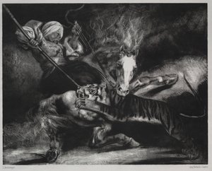 An Attack by a Tiger by Louis Candide Boulanger