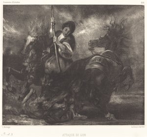 Lion Attack by Louis Candide Boulanger