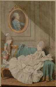 Madame Millin du Perreux and Her Son, with a Painted Portrait of Monsieur Jérôme-Robert Millin du Perreux by Louis Carmontelle