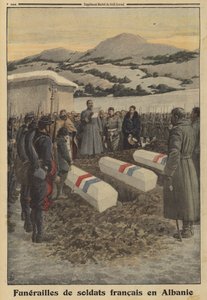 Funeral of French soldiers who died in Albania during the retreat from Serbia, World War I