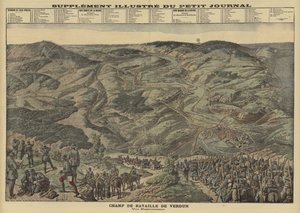 Panoramic view of the battlefield of Verdun, France, World War I