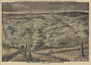 The Western Front in Champagne, France; World War I