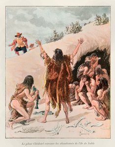 Chedotel pilot found the abandoned Sable Island in 1603 (survivors of the 1598 expedition of the Marquis de la Roche, on an island near Newfoundland); Eugene Guenin