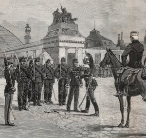 Degradation of Alfred Dreyfus - Dreyfus case: The degradation of Alfred Dreyfus in the courtyard of the Ecole Militaire Paris, 5 January 1895. Engraving in 