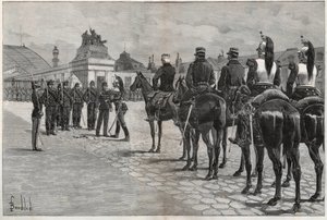 Degradation of Alfred Dreyfus - Dreyfus Case: The Degradation of Alfred Dreyfus in the Courtyard of the Ecole Militaire Paris, 5 January 1895. Engraving in 