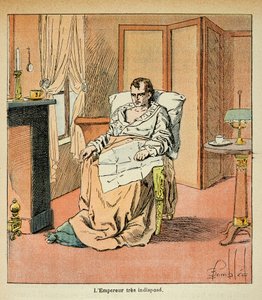 Illustration from the book The Memorial of Saint Helene by Count Emmanuel de Las Cases: The sick Emperor Napoleon in St. Helene by Louis Charles Bombled