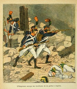 Emperor Napoleon Sent His Guard to Aspern During the Battle of Essling by Louis Charles Bombled