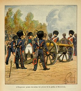 Emperor Napoleon Points the Guns of the Guard at the Battle of Montereau by Louis Charles Bombled