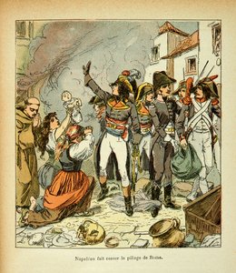 Illustration from the book The Memorial of St. Helene by Count Emmanuel de Las Cases: Bonaparte ceases the looting of Rome