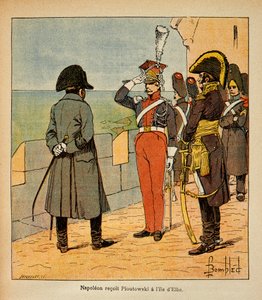 Emperor Napoleon Receives Marshal Poniatowski on Elba Island by Louis Charles Bombled