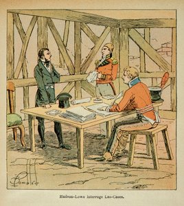 Governor Hudson Lowe questions Las Cases by Louis Charles Bombled