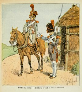 Illustration from the book The Memorial of Saint Helene by Count Emmanuel de Las Cases: The Imperial Guard: Artillery on foot and Artillery Train by Louis Charles Bombled