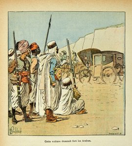 Expedition to Egypt. Egyptians surprised by French crews by Louis Charles Bombled