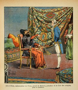 The Persian ambassador, Asker-Khan, on a visit to Paris, takes Francois Barbe-Marbois