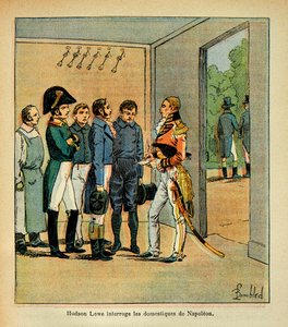 Governor Hudson Lowe questions the servants of Emperor Napoleon by Louis Charles Bombled