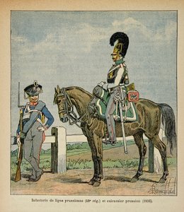 Infantry of the Prussian line and Prussian battleships from the book 