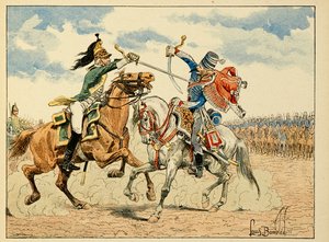 Illustration from the book The Heros of the Siecle, anecdotal recits by Dick de Lonlay and illustrated by Louis Bombled by Louis Charles Bombled