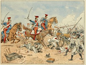 Illustration taken from the book The Heroes of the Siecle, anecdotal recits by Dick de Lonlay and illustrated by Louis Bombled by Louis Charles Bombled