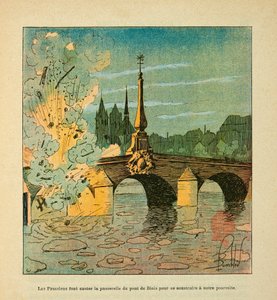 The Army of the Loire: Prussians Blow Up the Bridge of Blois in January 1871 by Louis Charles Bombled