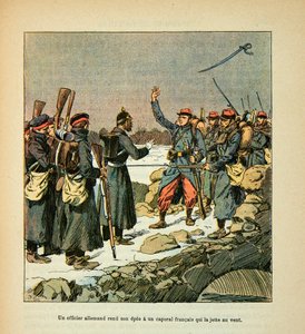 The Army of the Loire: A German Officer Gives His Sword to a French Corporal Who Throws It to the Wind by Louis Charles Bombled