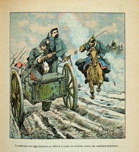 The Army of the Loire: The Marechal of the Dufresne Homes Defends Himself with Revolver Against the Prussian Horsemen During Retreat to Orleans