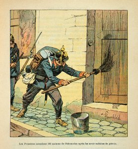 The Prussians Set Fire to 193 Houses After the Capture of Chateaudun by Louis Charles Bombled