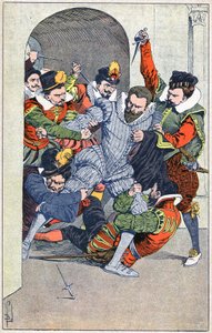 Murder of Henri I, Duke of Guise, in Blois in 1588 by Louis Charles Bombled