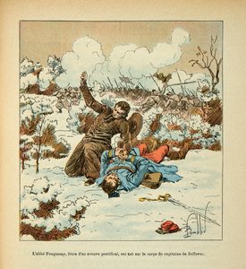 The Army of the Loire: Abbe Fouqueray, Brother of a Pontifical Zouave, is Killed on the Body of Captain Bellevue by Louis Charles Bombled