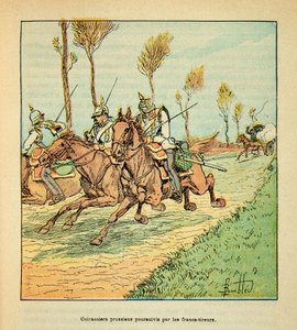 Prussian Cuirassiers pursued by the Freicists in October 1870