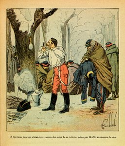 Captain Gaucher does not give up any of the care of his toilet even in the middle of winter (The Eastern Armee)
