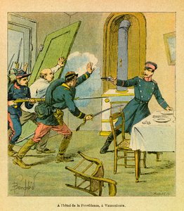 A Prussian officer taken prisoner by French motives in Vaucouleurs by Louis Charles Bombled